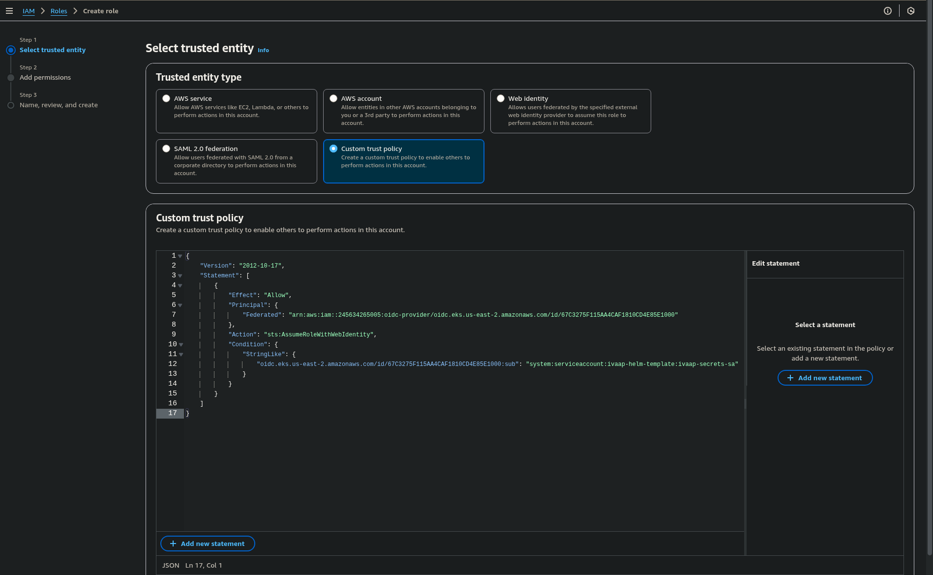 AWS Role Policy Example
